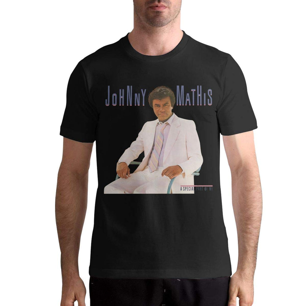 Johnny Mathis-A Special Part of Me Men's Basic Short Sleeve Music Band Black T-Shirt