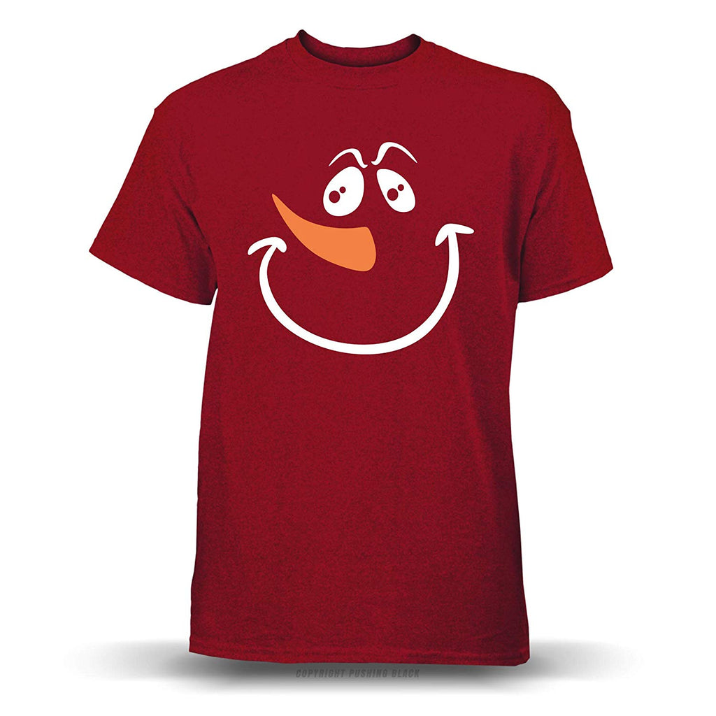 Jolly Snowman Face' Unisex Antique Cherry Red T-Shirt