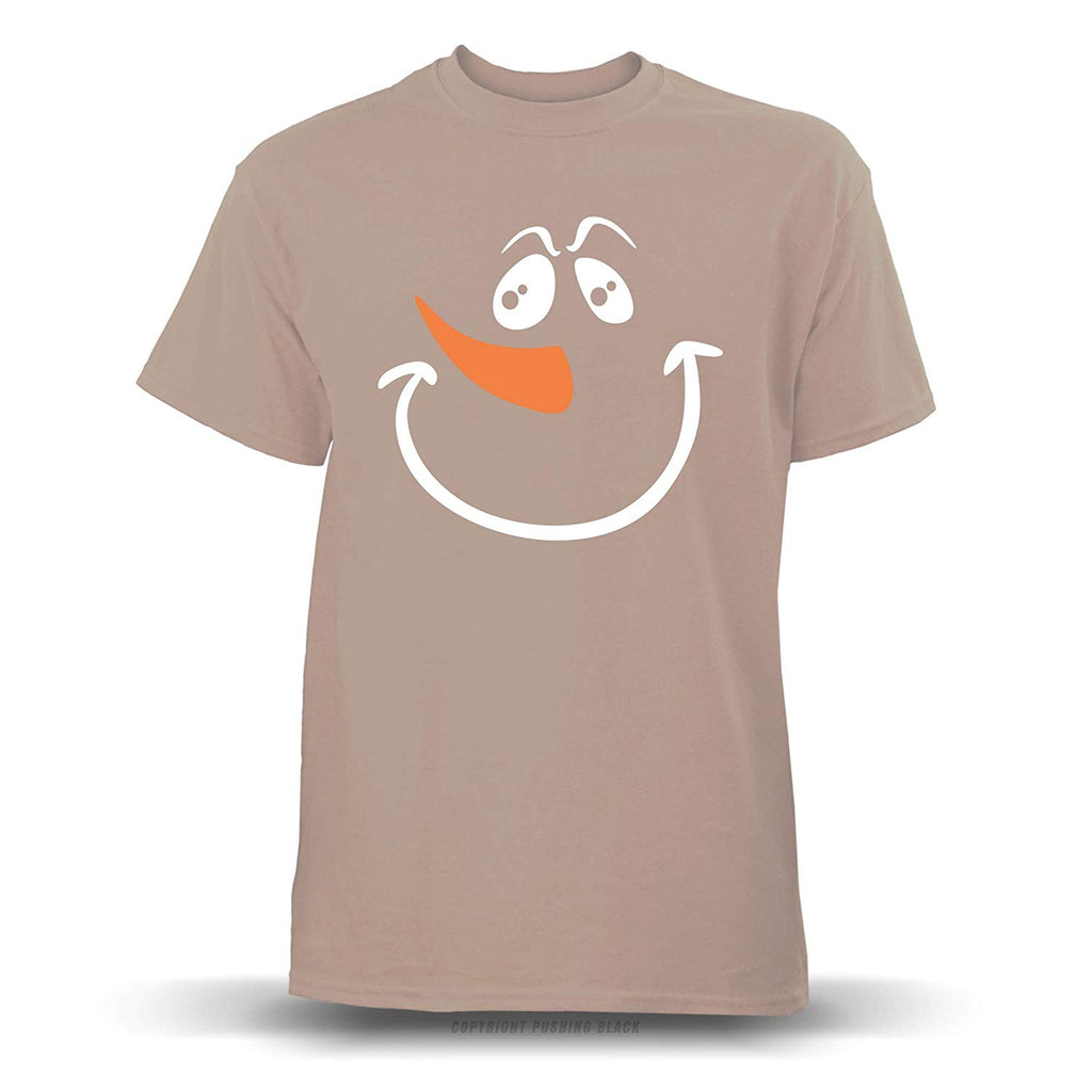 Jolly Snowman Face' Unisex Brown Savana T-Shirt