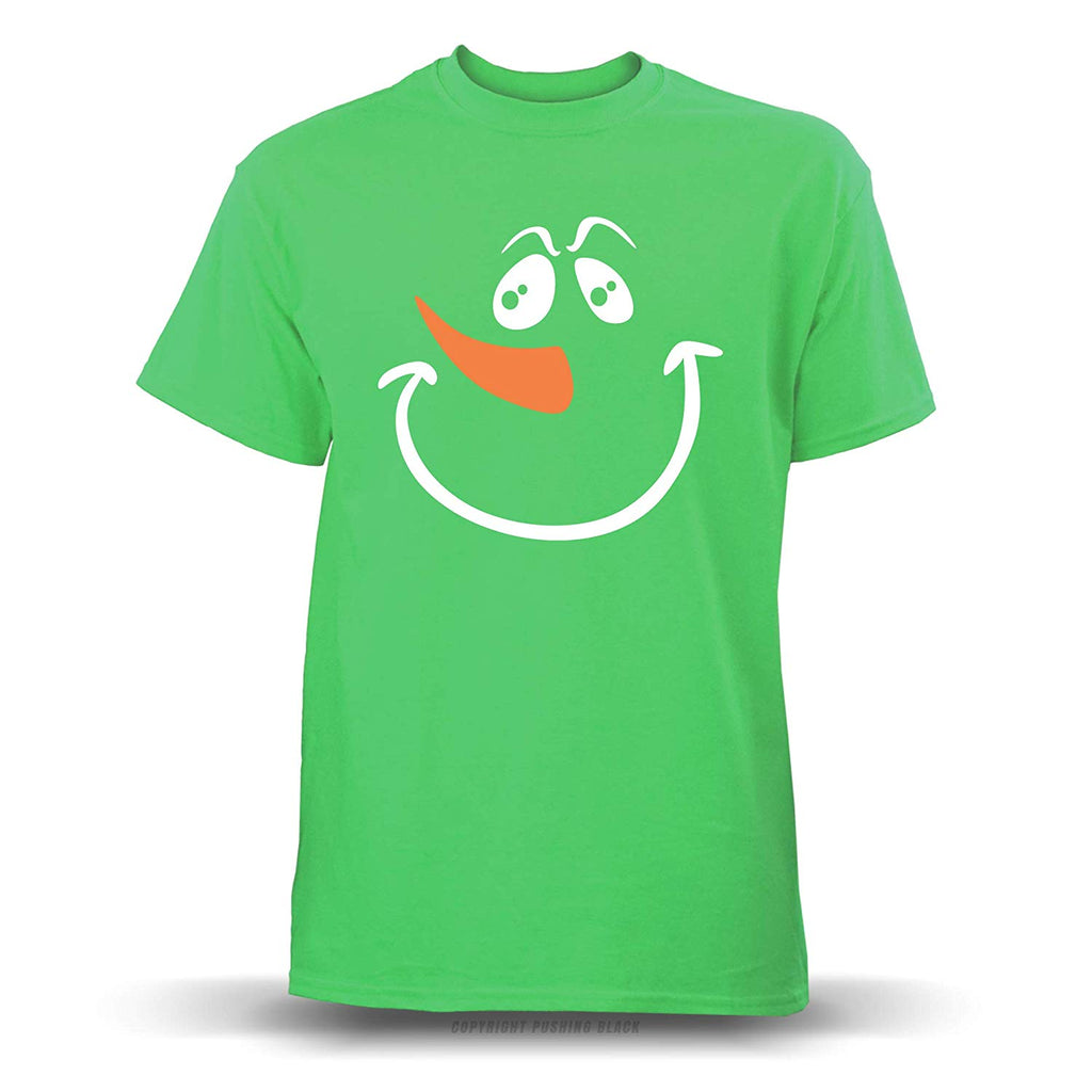 Jolly Snowman Face' Unisex Electric Green T-Shirt