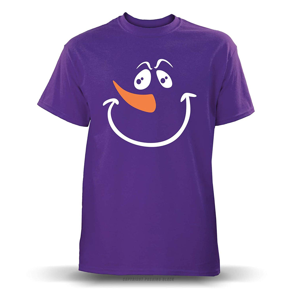 Jolly Snowman Face' Unisex Purple T-Shirt