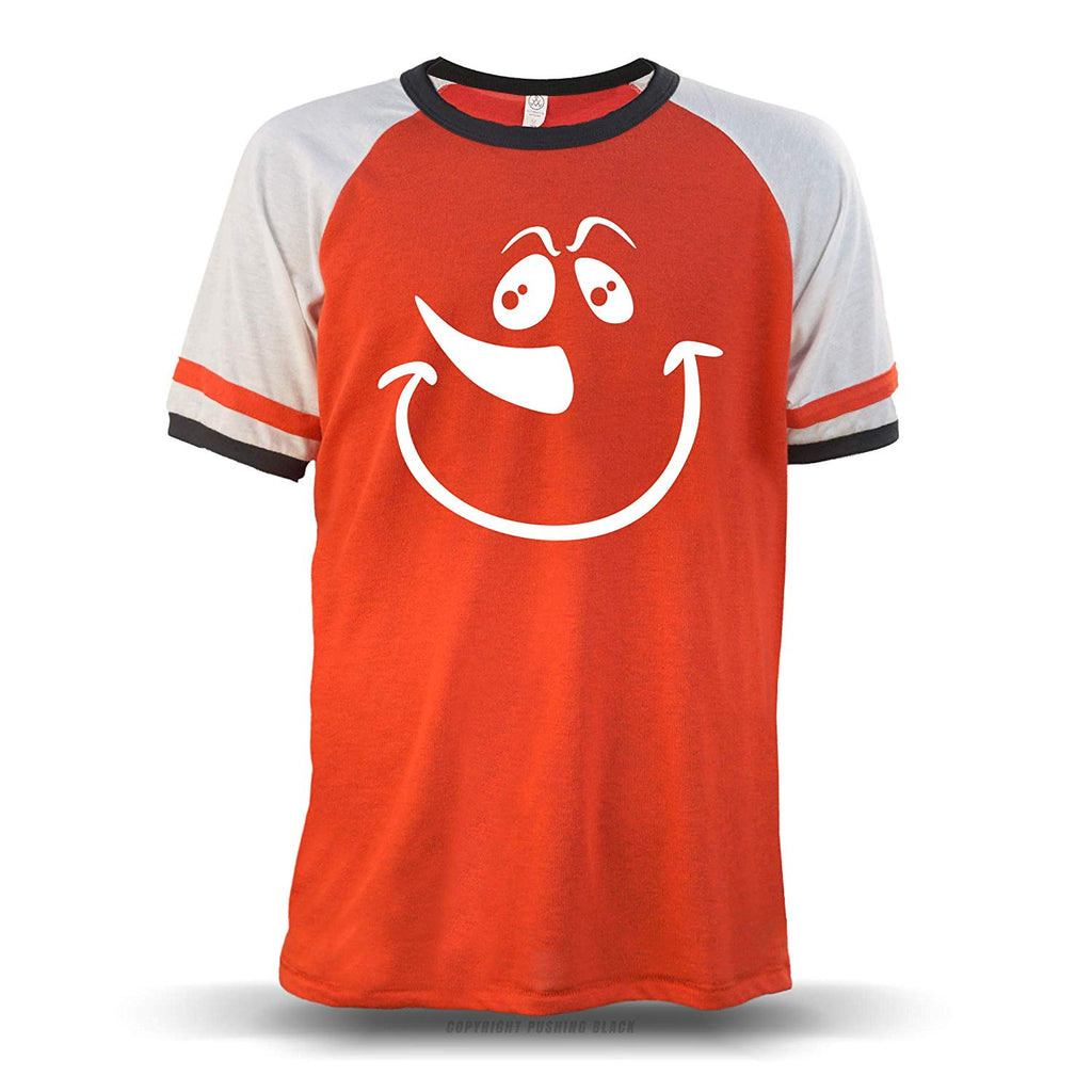 Jolly Snowman Face' Unisex Raglan Red With White Sleeves (Alternative) T-Shirt