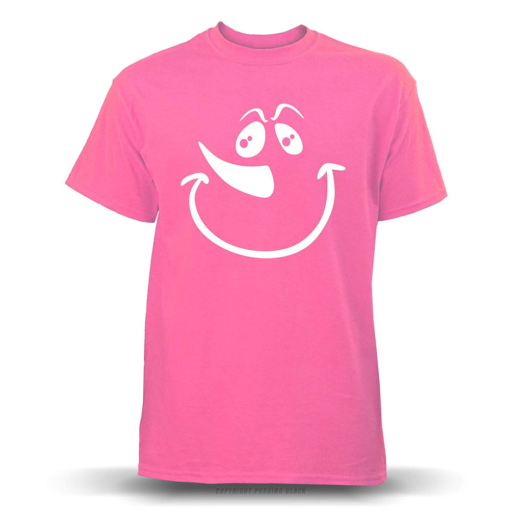 Jolly Snowman Face' Unisex Safety Pink T-Shirt
