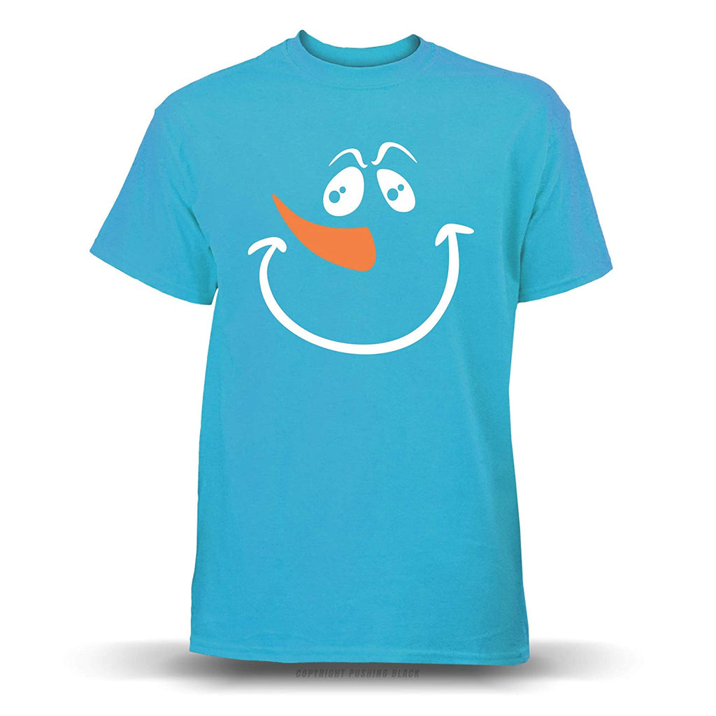 Jolly Snowman Face' Unisex Tropical Blue T-Shirt