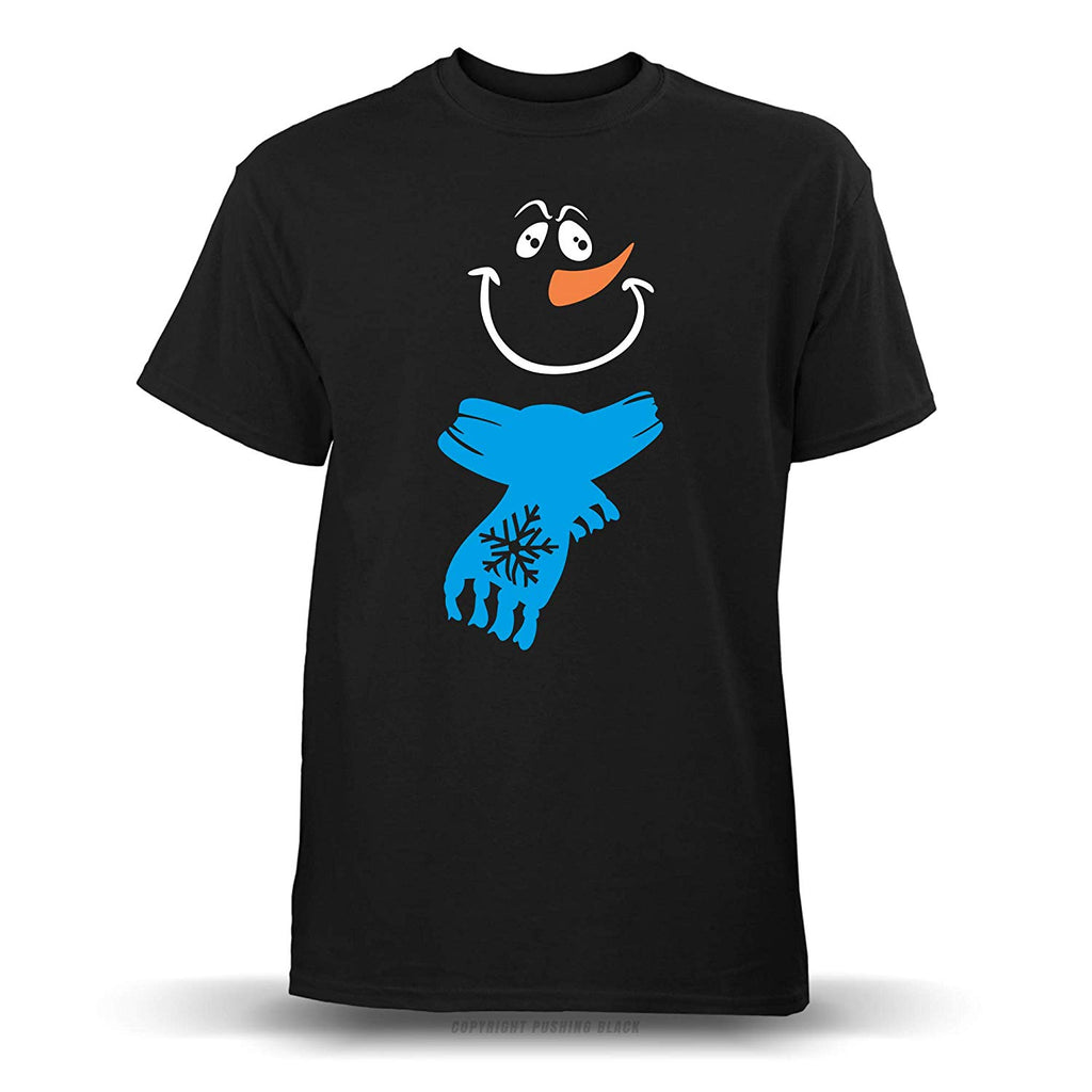 Jolly Snowman with Scarf' Unisex Black T-Shirt