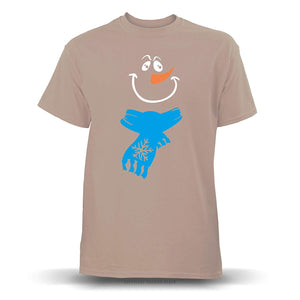 Jolly Snowman with Scarf' Unisex Brown Savana T-Shirt