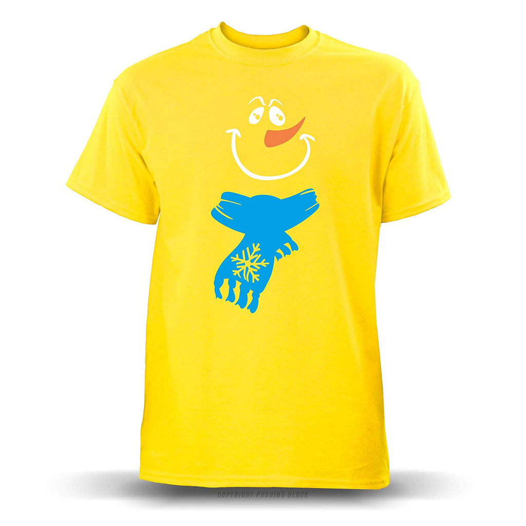 Jolly Snowman with Scarf' Unisex Daisy Yellow T-Shirt