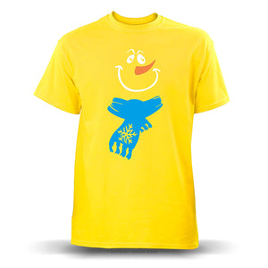 Jolly Snowman with Scarf' Unisex Daisy Yellow T-Shirt