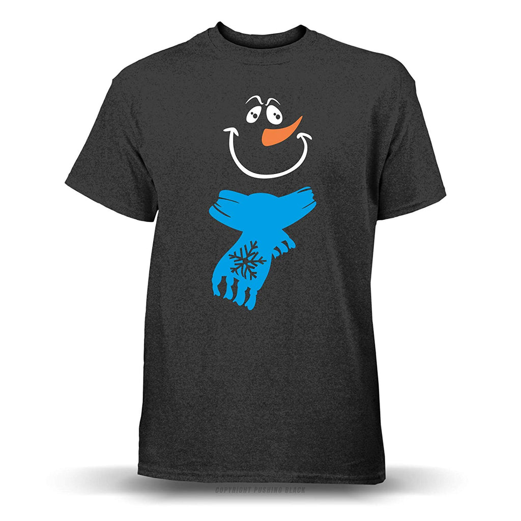 Jolly Snowman with Scarf' Unisex Dark Gray Heather T-Shirt