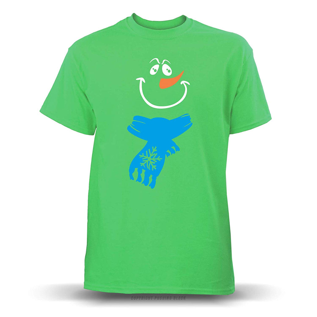 Jolly Snowman with Scarf' Unisex Electric Green T-Shirt
