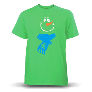 Jolly Snowman with Scarf' Unisex Electric Green T-Shirt