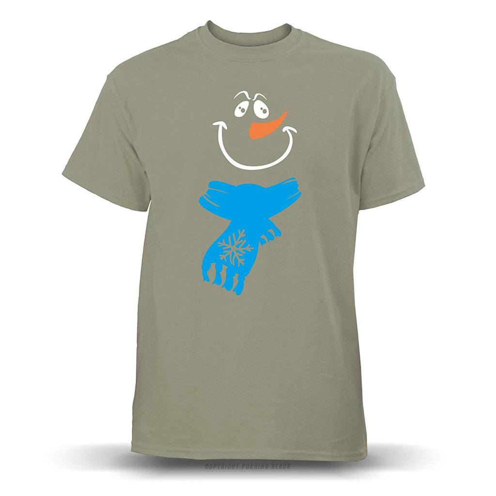 Jolly Snowman with Scarf' Unisex Military Green T-Shirt