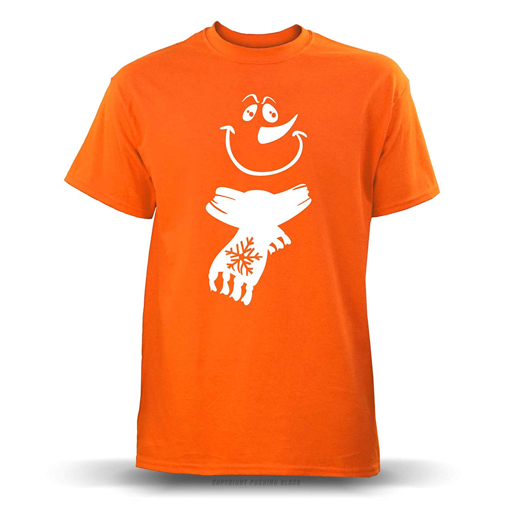 Jolly Snowman with Scarf' Unisex Orange T-Shirt