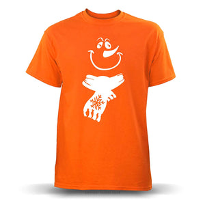 Jolly Snowman with Scarf' Unisex Orange T-Shirt
