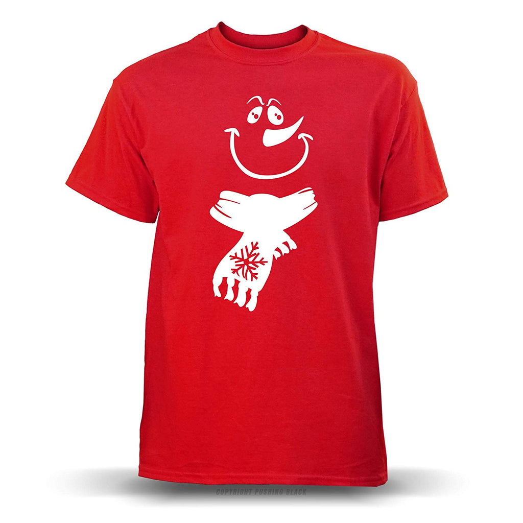 Jolly Snowman with Scarf' Unisex Red T-Shirt