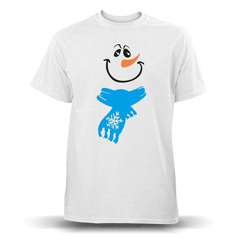 Jolly Snowman with Scarf' Unisex White T-Shirt
