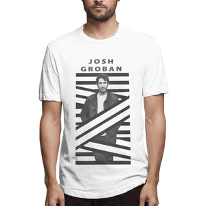 Josh Groban Men's Cotton Short Sleeve Top Vest White T-Shirt