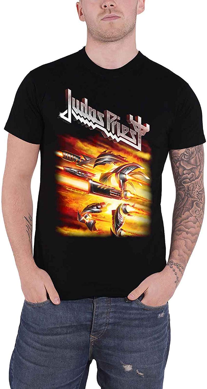 Judas Priest Firepower Album Band Logo Official Mens Black T-Shirt