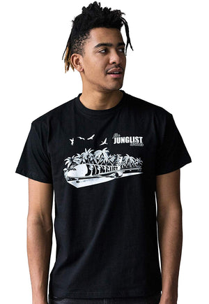 Junglist Airlines -Drum and Bass DJ Music Men's Graphic Printed Natural T-Shirt