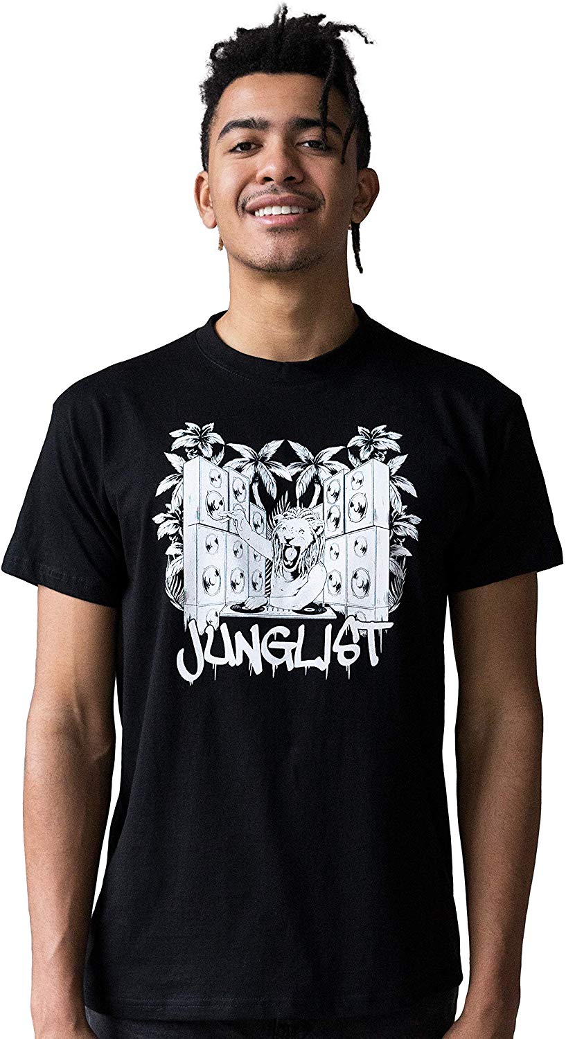 Junglist Lion DJ -Drum and Bass Music Mens Womens Graphic Printed Natural T-Shirt