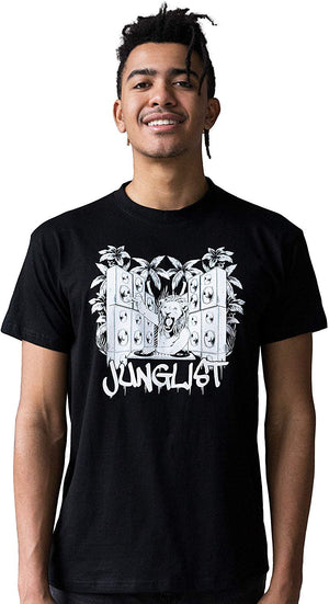 Junglist Lion DJ -Drum and Bass Music Mens Womens Graphic Printed Natural T-Shirt