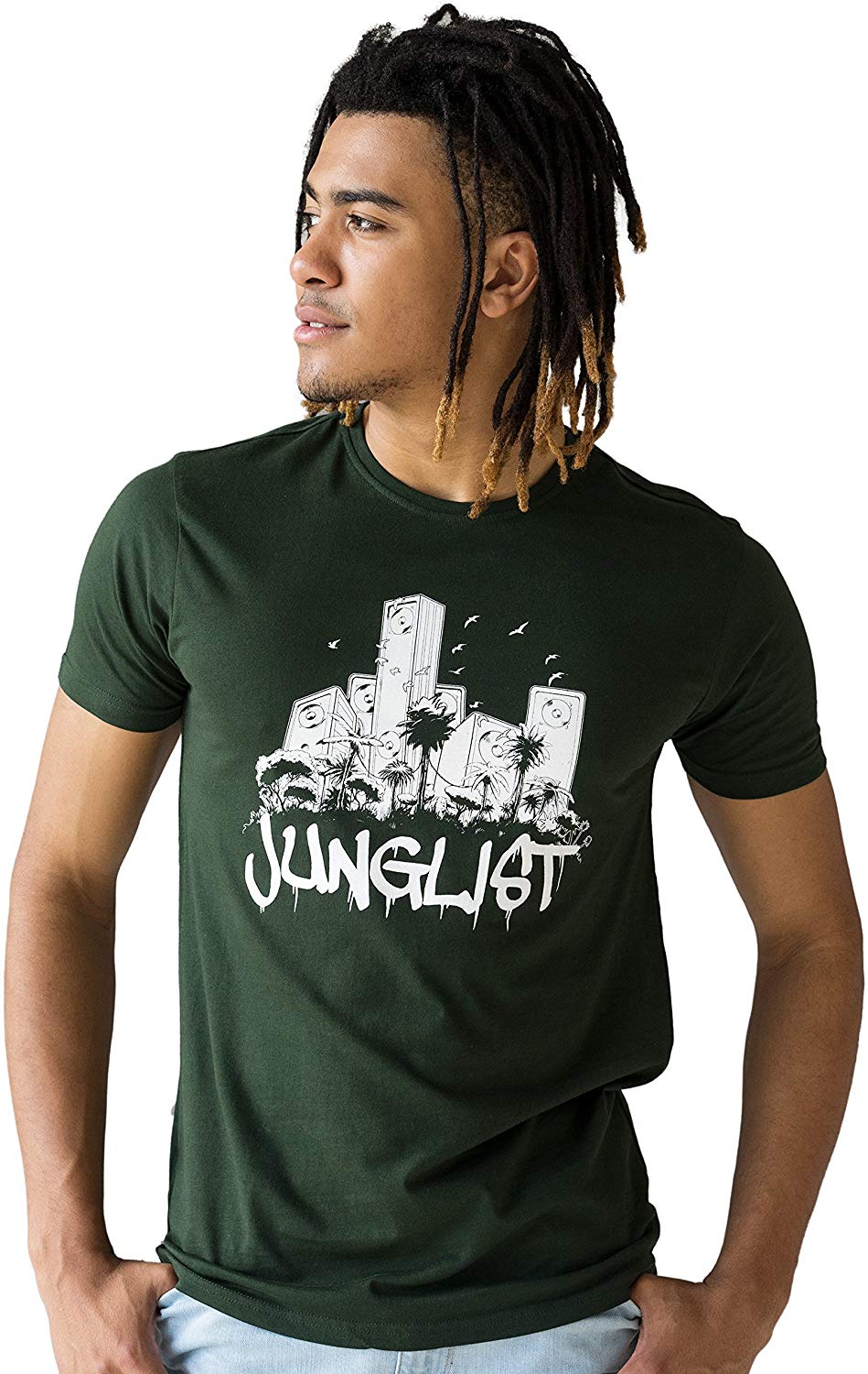 Junglist Sound System Drum and Bass DJ Neurofunk Printed Natural T-Shirt