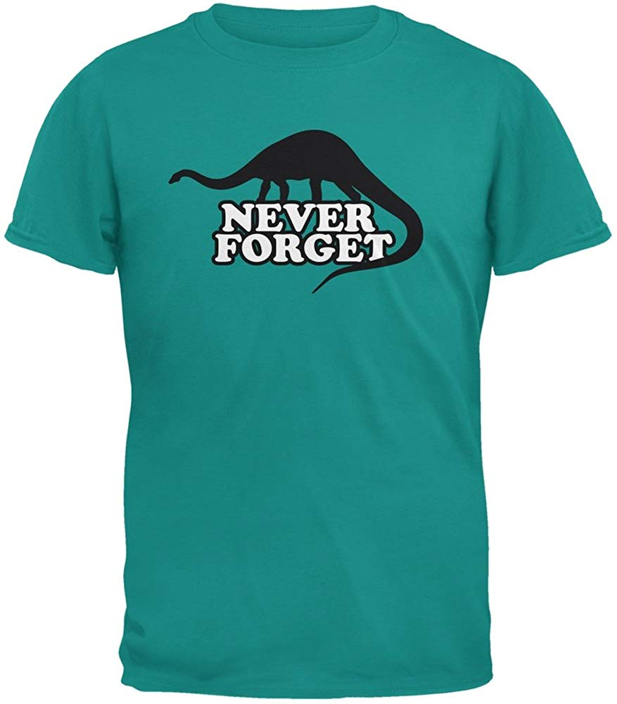 Jurassic Never Forget Jade Adult green T-Shirt