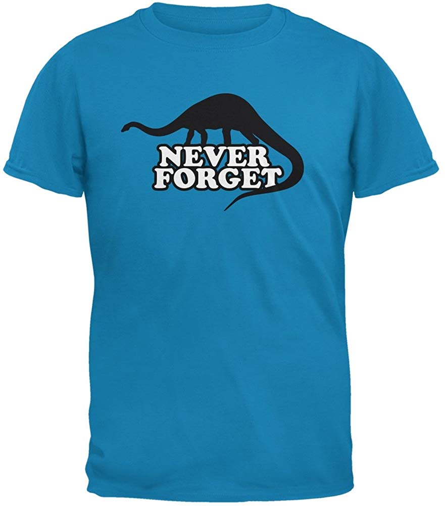 Jurassic Never Forget Sapphire Adult blue T-Shirt