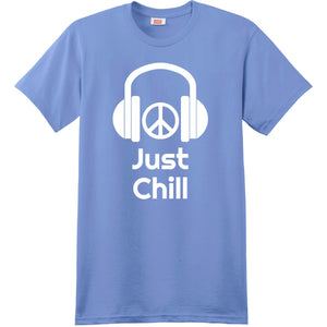 Just Chill Headphones Carolina Blue T-Shirt
