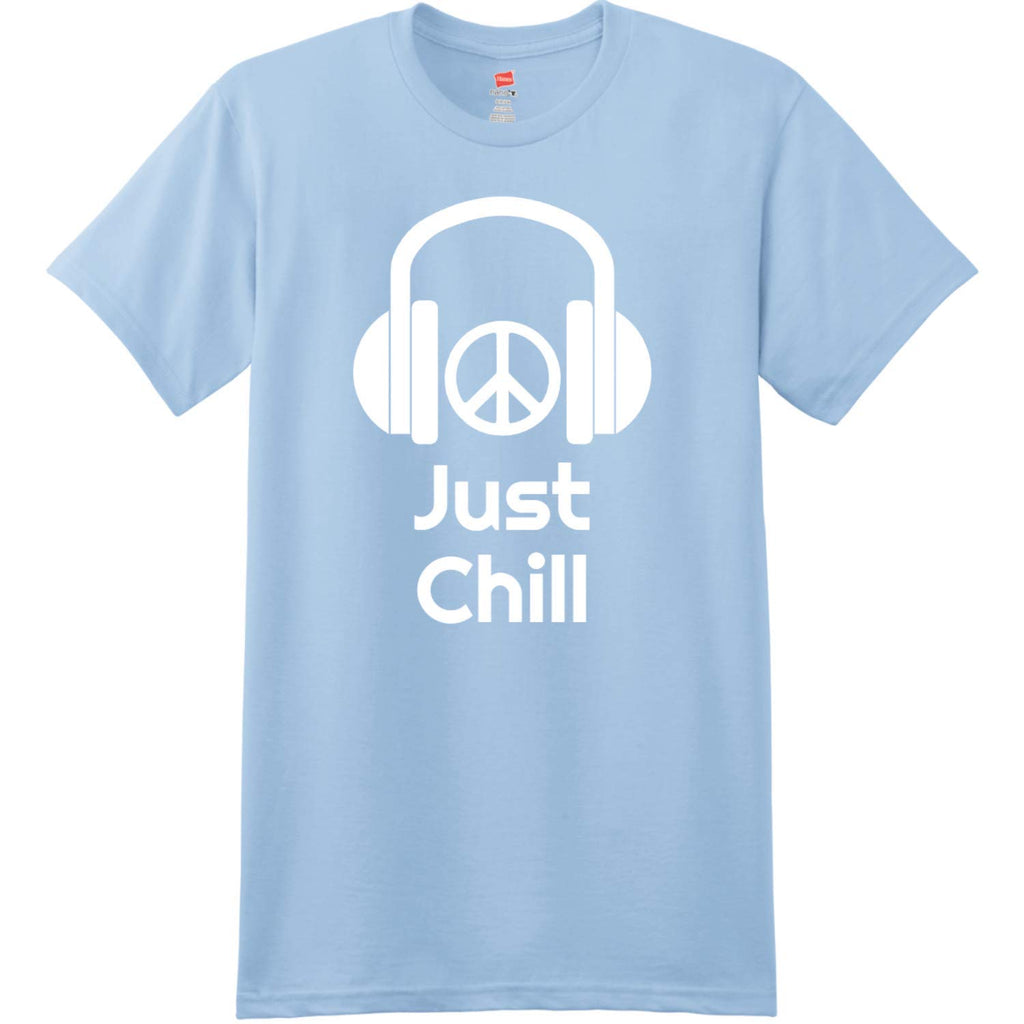 Just Chill Headphones Light Blue T-Shirt