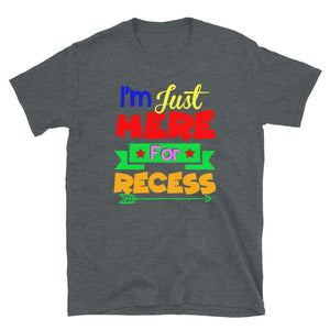 Just Here for The Recess Back to School Teacher Gift Dark Heather T-Shirt