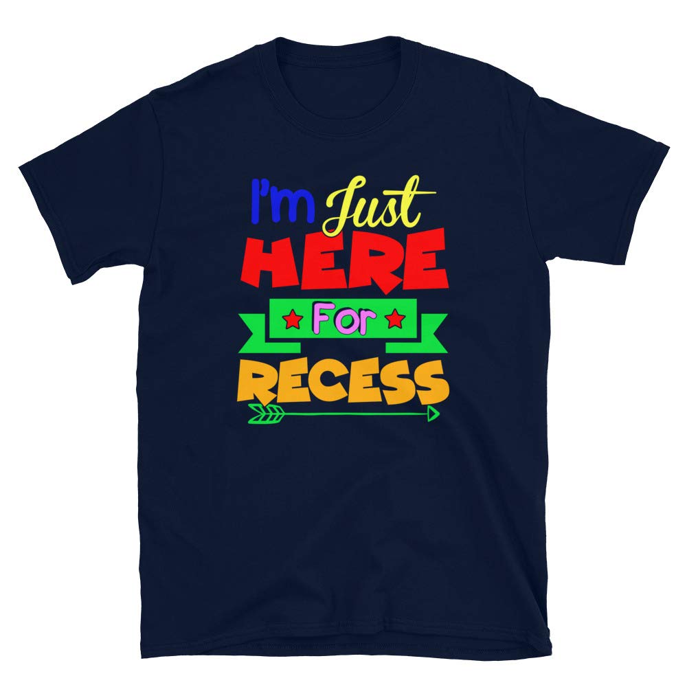 Just Here for The Recess Back to School Teacher Gift Navy T-Shirt