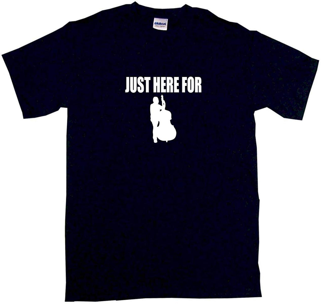 Just Here for Upright Bass Logo Men's Black T-Shirt