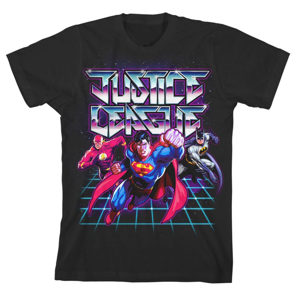 Justice League Flying Black T-Shirt