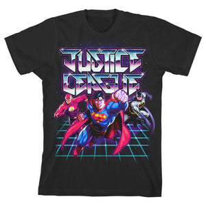 Justice League Flying Black T-Shirt