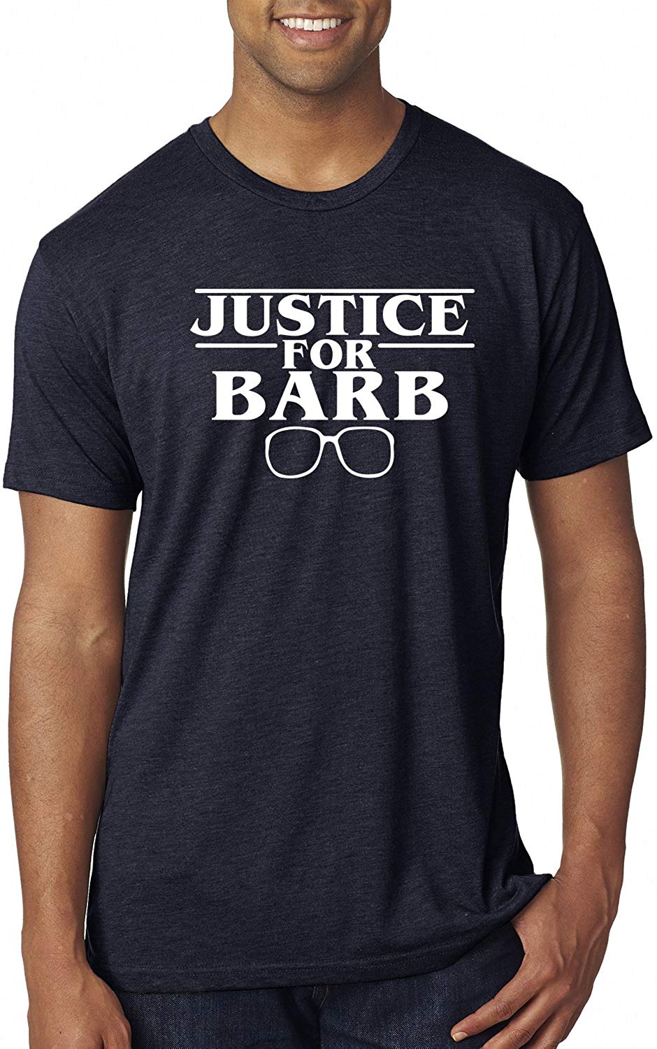 Justice for Barb Strange Inspi Mens Pop Culture Premium Tri Blend Graphic Vintage Navy T-Shirt