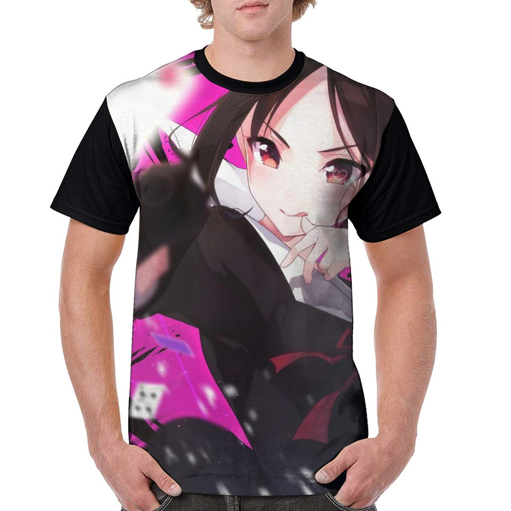 Kaguya-sama Love is War Mens Personality Short Sleeve black T-Shirt