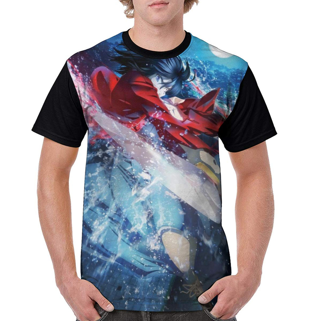 Kara No Kyoukai Men Print Short Sleeve black T-Shirt