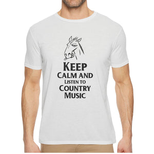 Keep Calm And Listen To Country Music Men Short Sleeve Cozy White T-Shirt