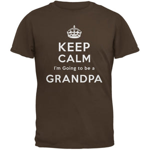 Keep Calm Going to be Grandpa Adult Brown T-Shirt