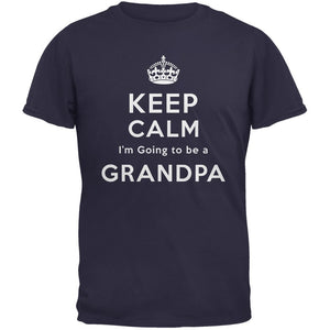 Keep Calm Going to be Grandpa Adult Dark Blue T-Shirt