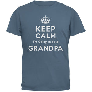 Keep Calm Going to be Grandpa Adult Light Blue T-Shirt