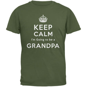 Keep Calm Going to be Grandpa Adult Olive T-Shirt