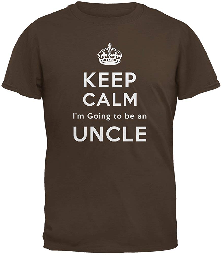 Keep Calm Going to be Uncle Adult Brown T-Shirt