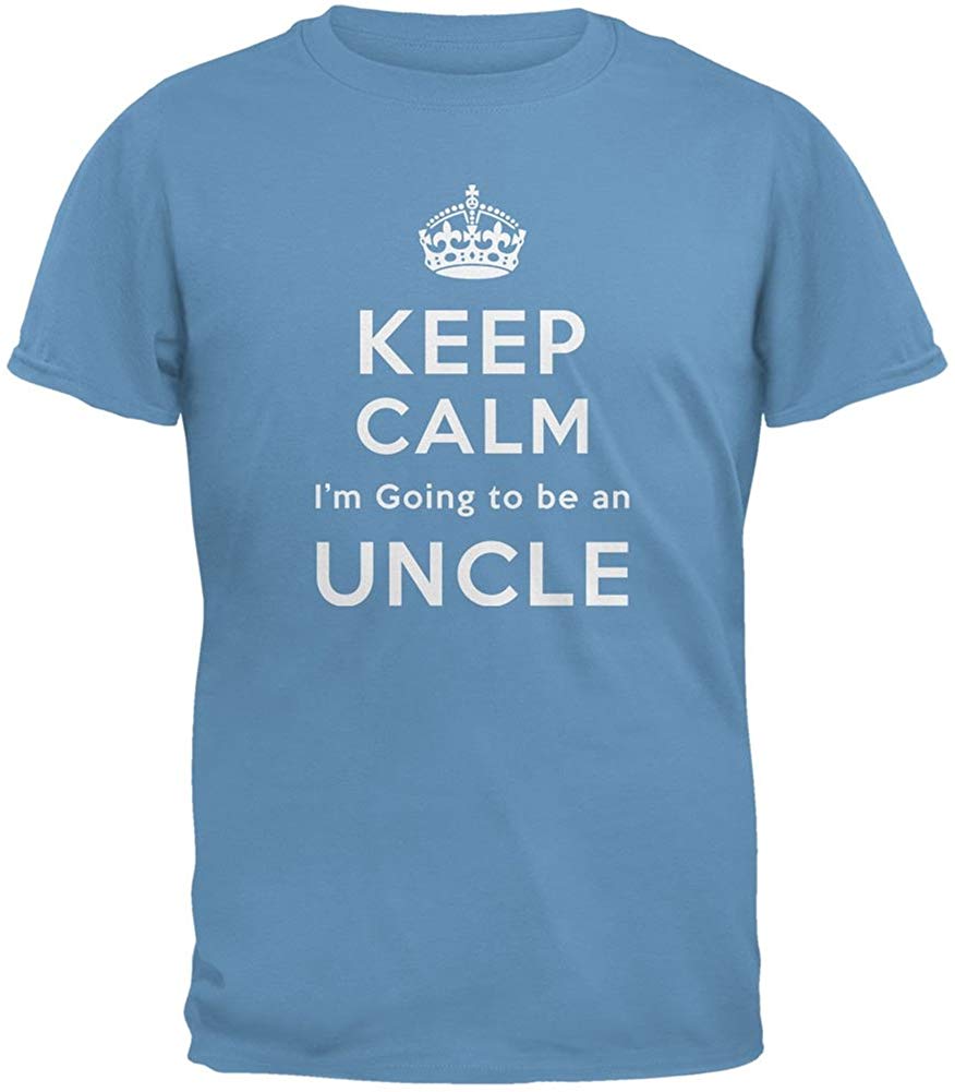 Keep Calm Going to be Uncle Adult Light Blue T-Shirt
