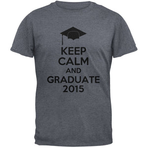 Keep Calm Graduate 2015 Dark Heather Adult Natural T-Shirt