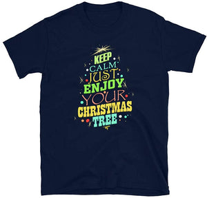 Keep Calm Just Enjoy Your Christmas Tree Navy T-Shirt