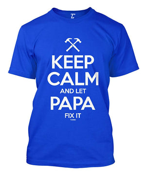Keep Calm and Let Papa Fix It Father's Day Men's Royal T-Shirt
