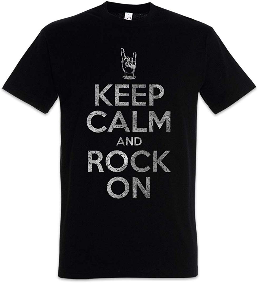 Keep Calm and Rock On Men Natural T-Shirt