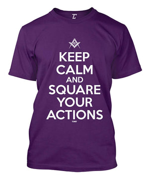 Keep Calm and Square Your Actions Freemason Men's Purple T-Shirt